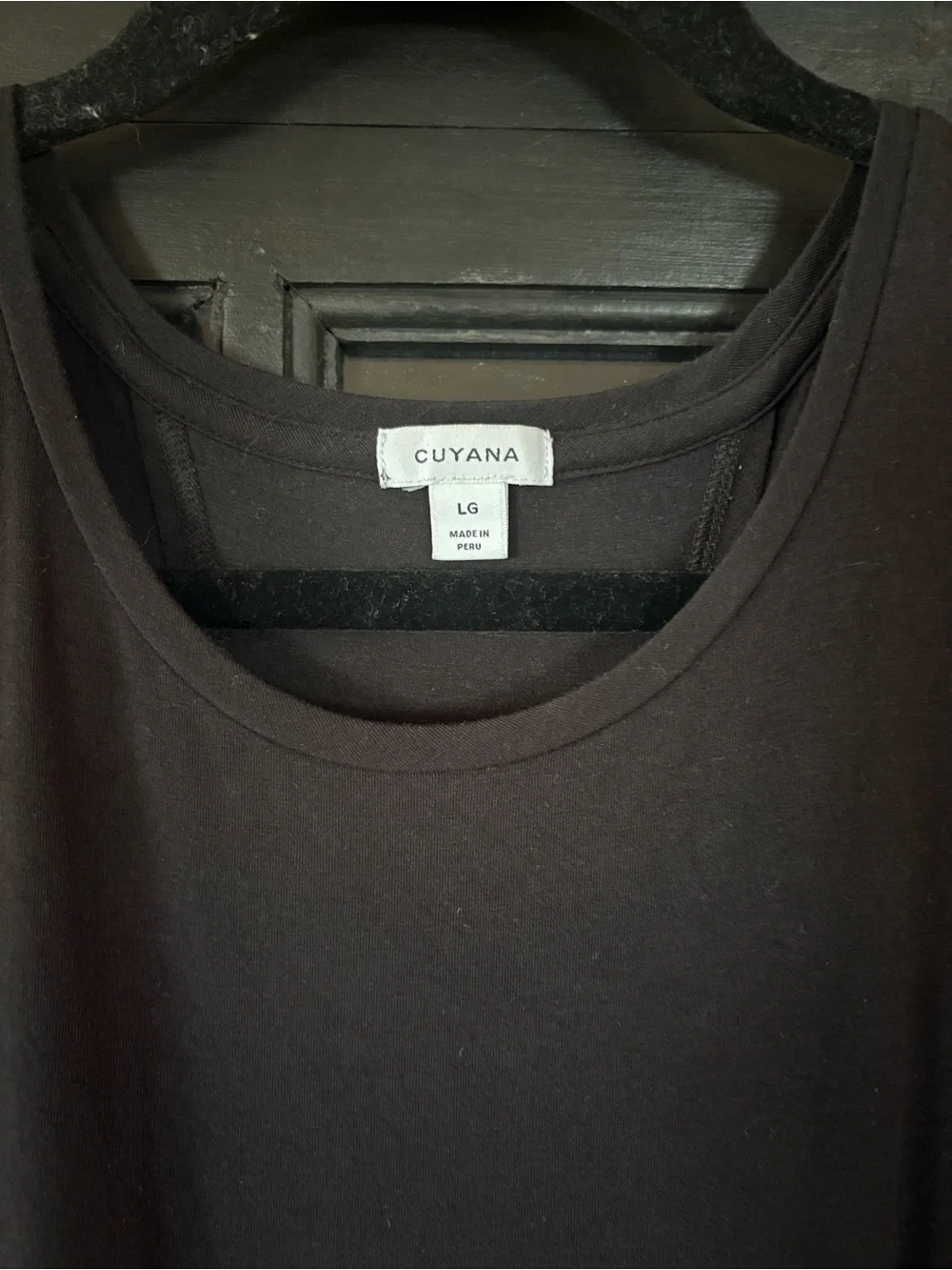 Cuyana drape back Pima dress black large